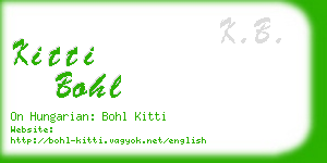 kitti bohl business card